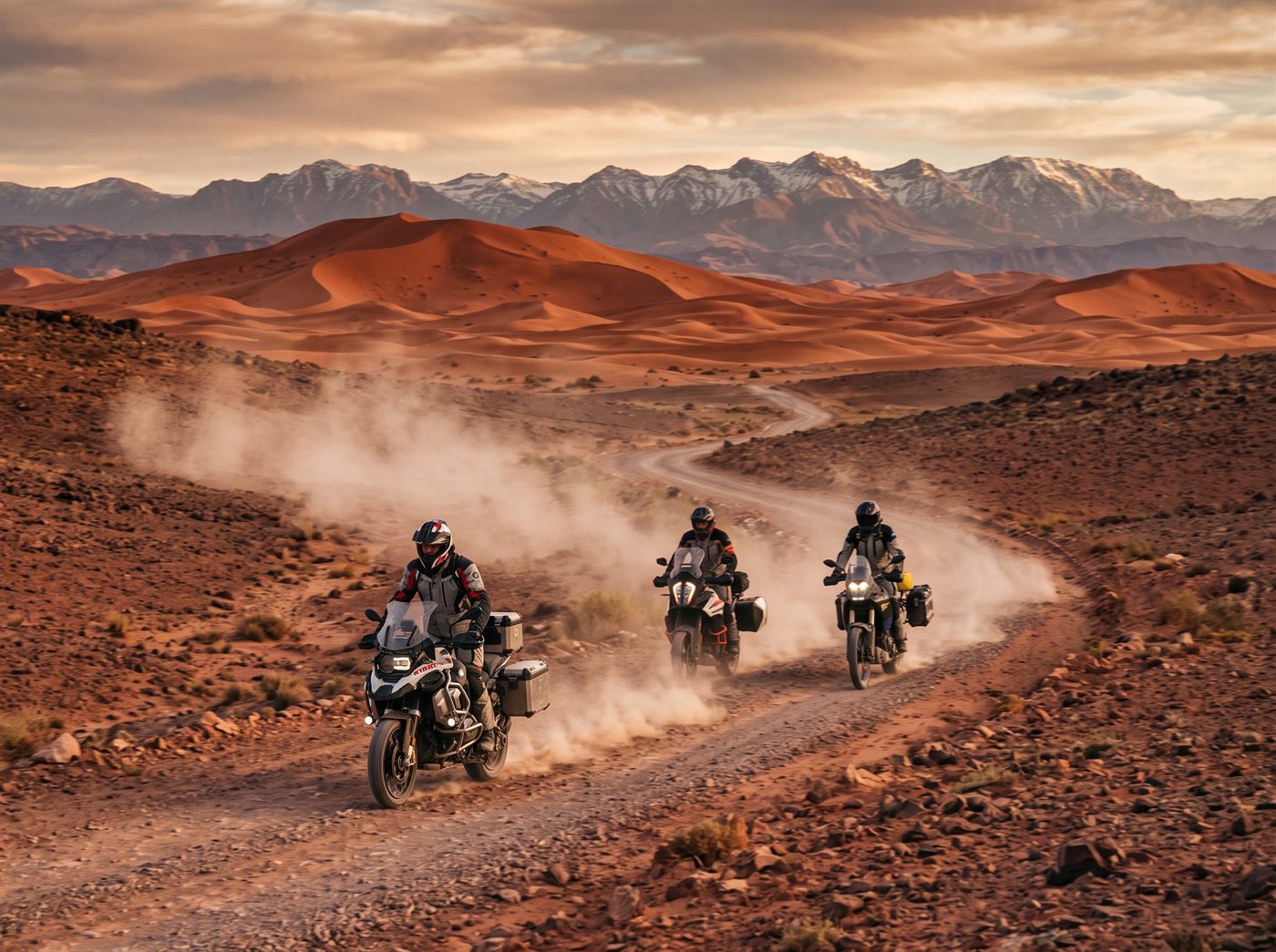 Motorräder in der marokkanischen Wüste